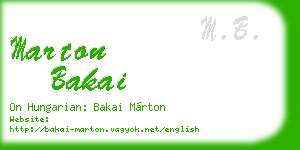 marton bakai business card